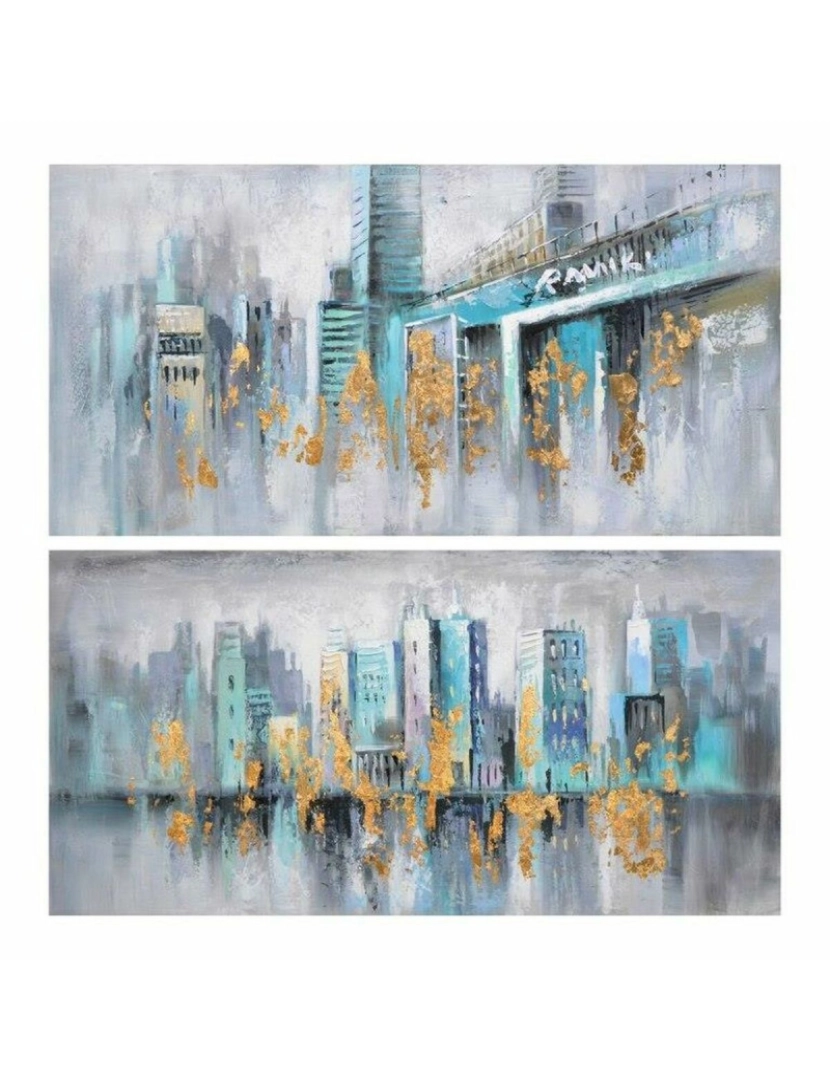 DKD Home Decor - Pintura DKD Home Decor Cidade 120 x 3 x 60 cm Loft (2 Unidades)