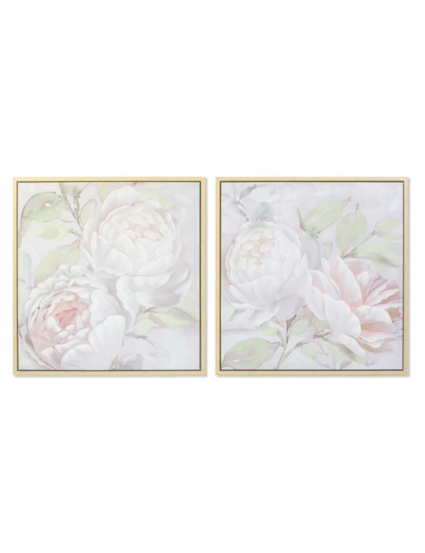 imagem de Pintura DKD Home Decor 80 x 4 x 80 cm Bloemen Shabby Chic (2 Unidades)3