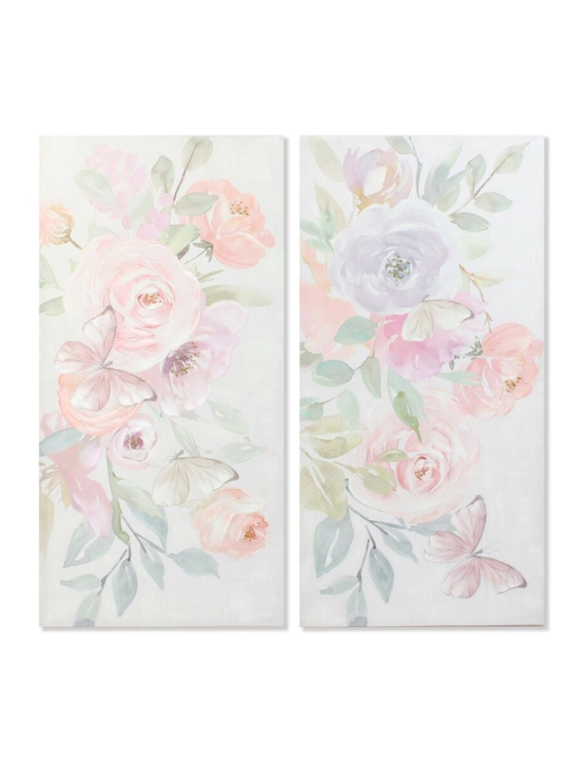 imagem de Pintura DKD Home Decor 120 x 3 x 60 cm Bloemen Shabby Chic (2 Unidades)1