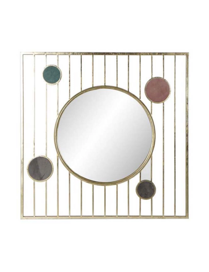 It - Espelho Metal Vidro Círculos Dourado 
