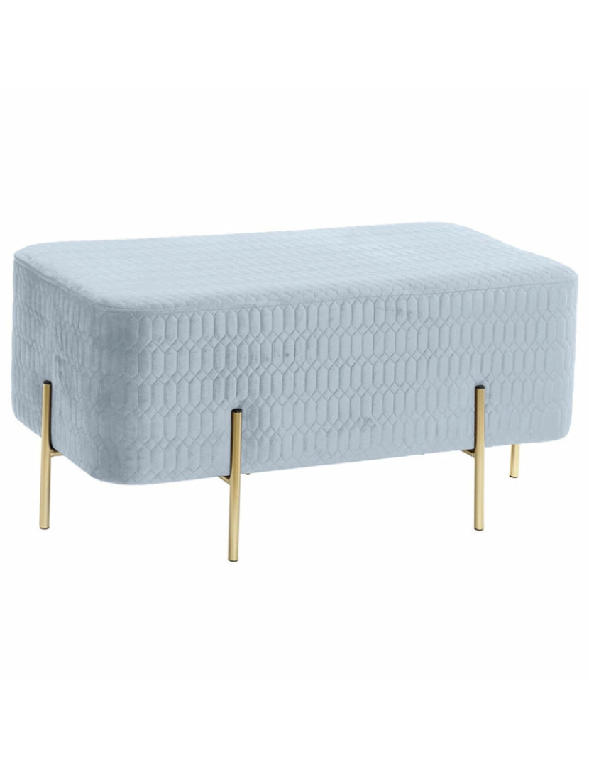 It - Banqueta DKD Home Decor   Dourado Metal Poliéster Azul celeste Esponja (91 x 46,5 x 42 cm)