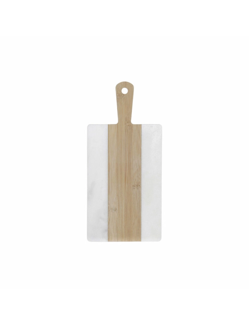 DKD Home - Tábua de corte DKD Home Decor Branco Natural Bambu Mármore Plástico Retangular 38 x 18 x 1 cm