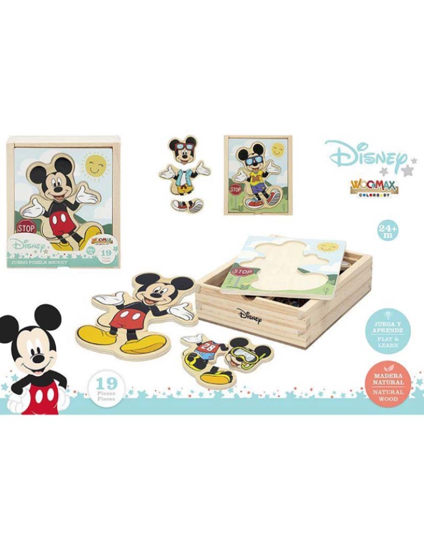 Disney - Puzzle Madeira Mickey 12,5X14 Cm 48723