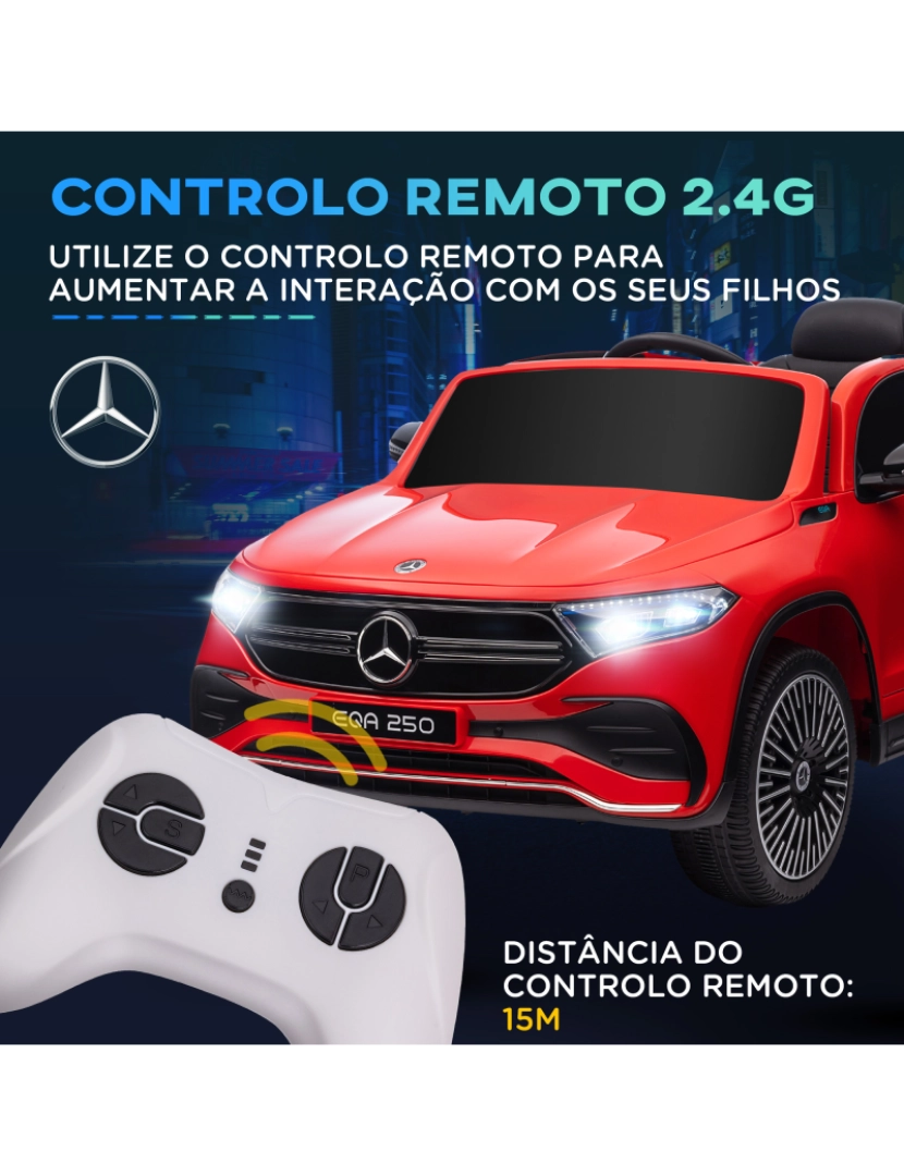 imagem de Carro Elétrico para Crianças 111,5x69x52,5cm cor vermelho 370-280V90RD5