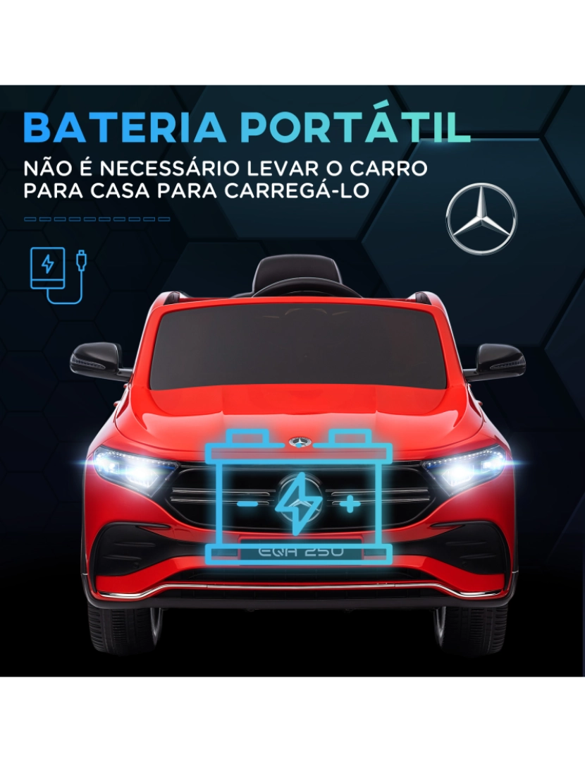 imagem de Carro Elétrico para Crianças 111,5x69x52,5cm cor vermelho 370-280V90RD6