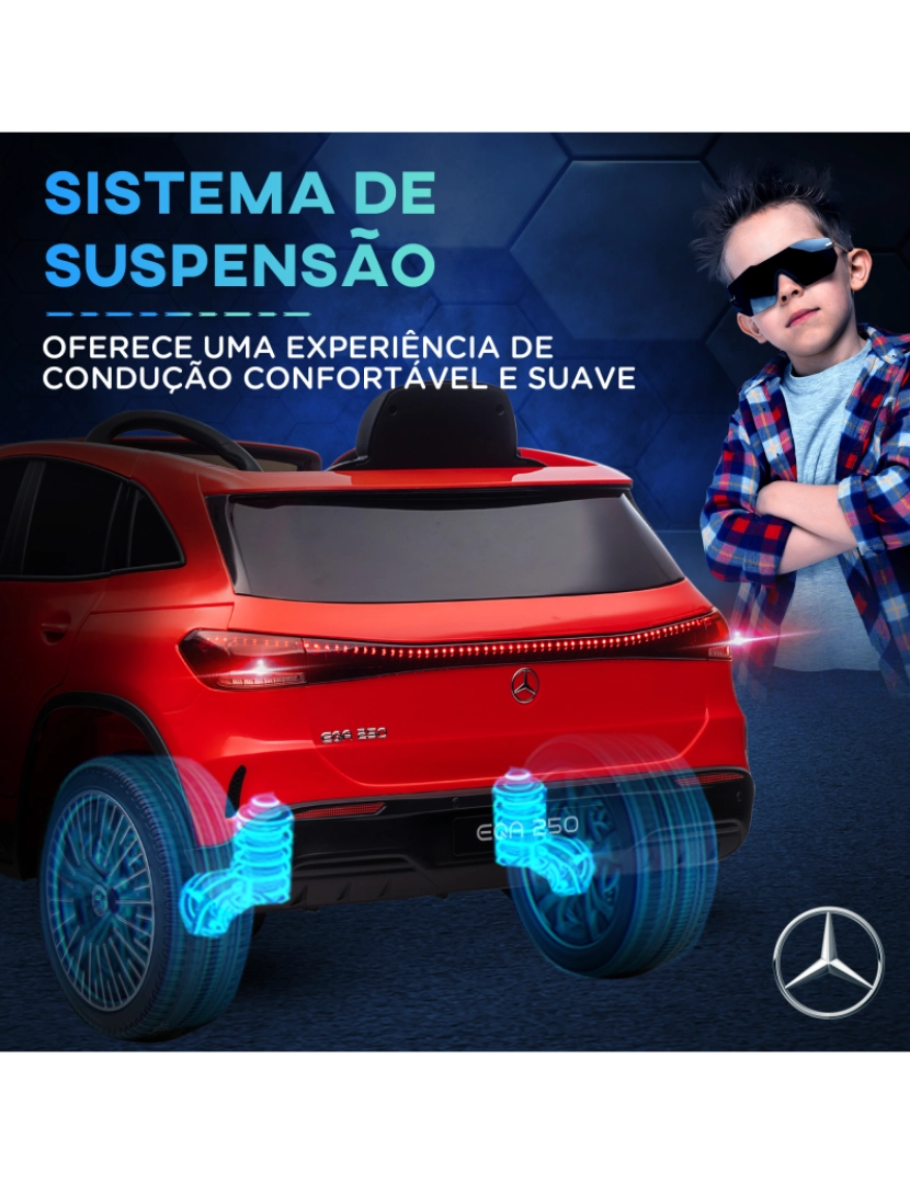 imagem de Carro Elétrico para Crianças 111,5x69x52,5cm cor vermelho 370-280V90RD8