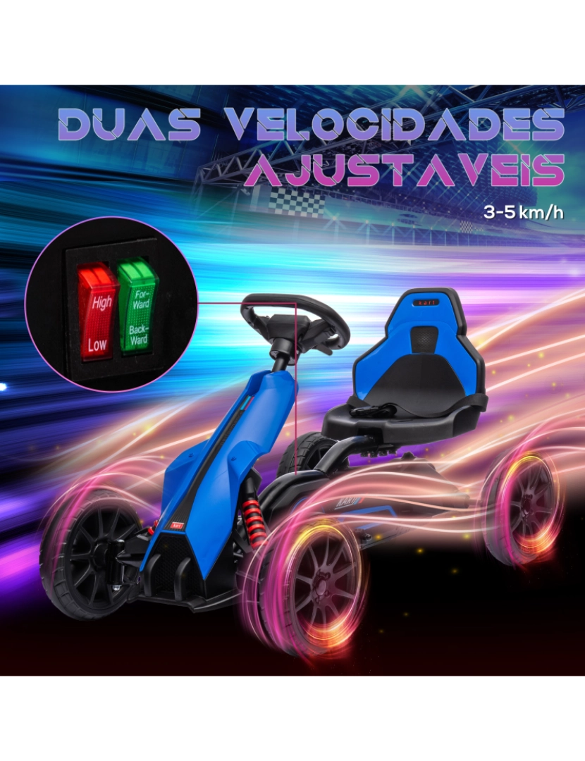 imagem de Kart Elétrico para Crianças 100x58x58,5cm cor azul 370-288V90BU5