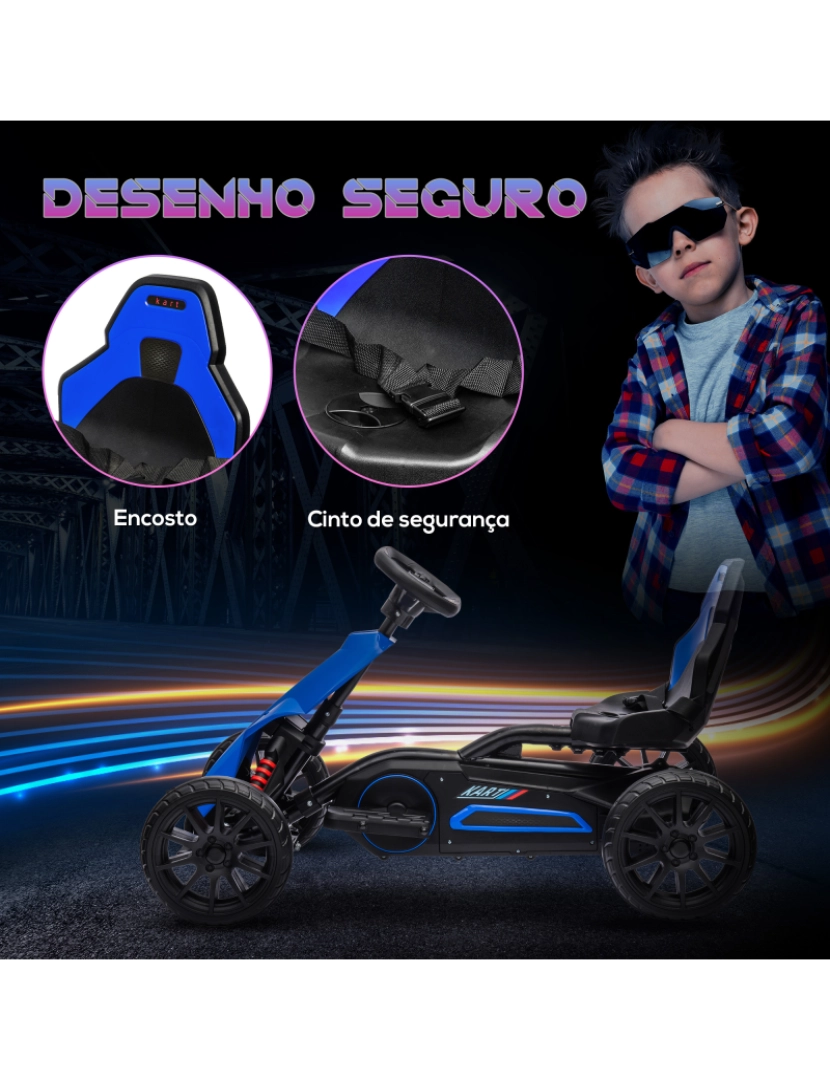 imagem de Kart Elétrico para Crianças 100x58x58,5cm cor azul 370-288V90BU6