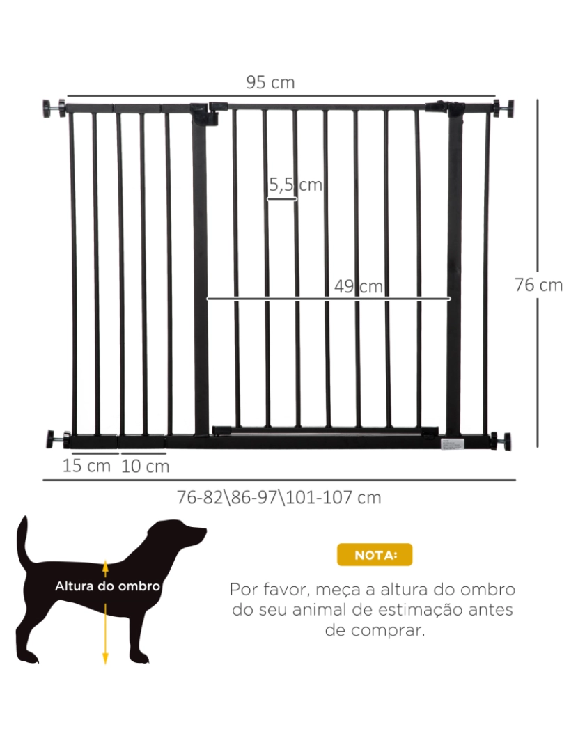 imagem de Barreira de Segurança 107x76cm cor preto D06-058BK3