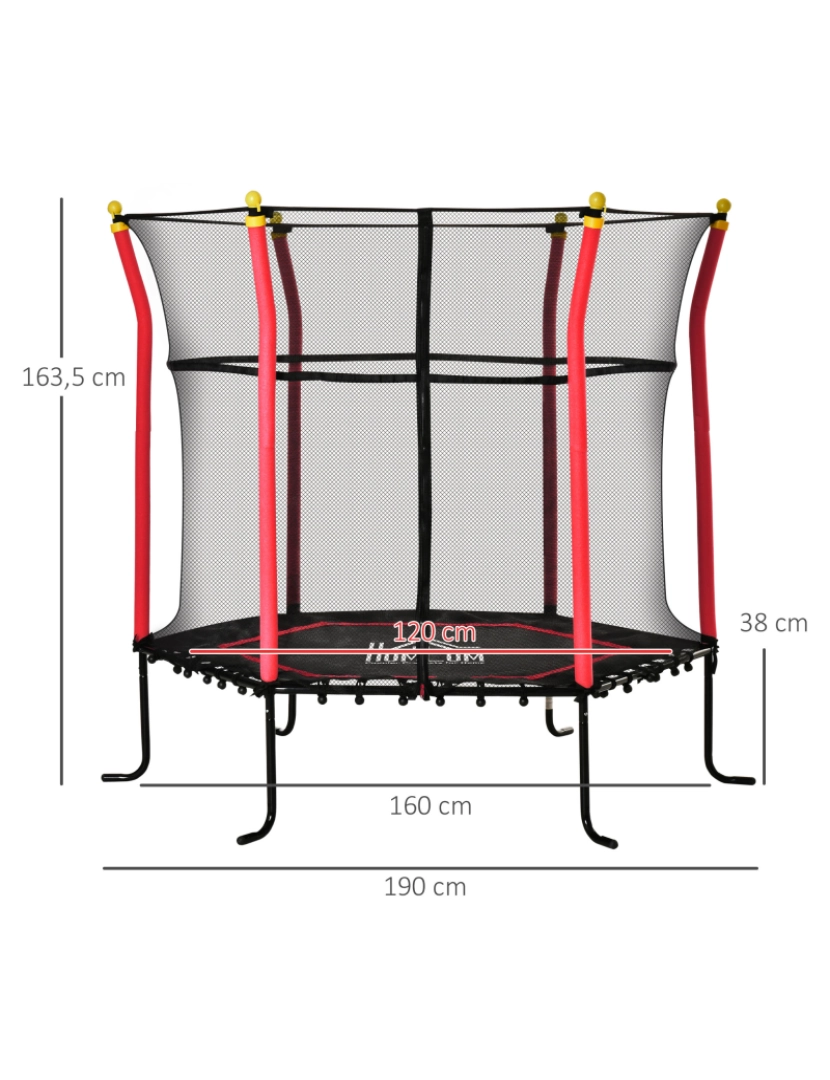 imagem de Trampolim para Crianças Ø160x163,5cm cor vermelho 342-007V01RD3