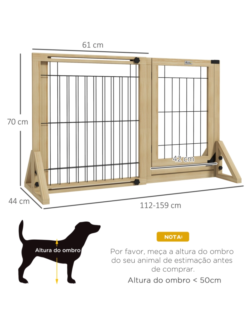 imagem de Barreira para Cães 112-159x44x70cm cor natural wood finish D06-191V00ND3