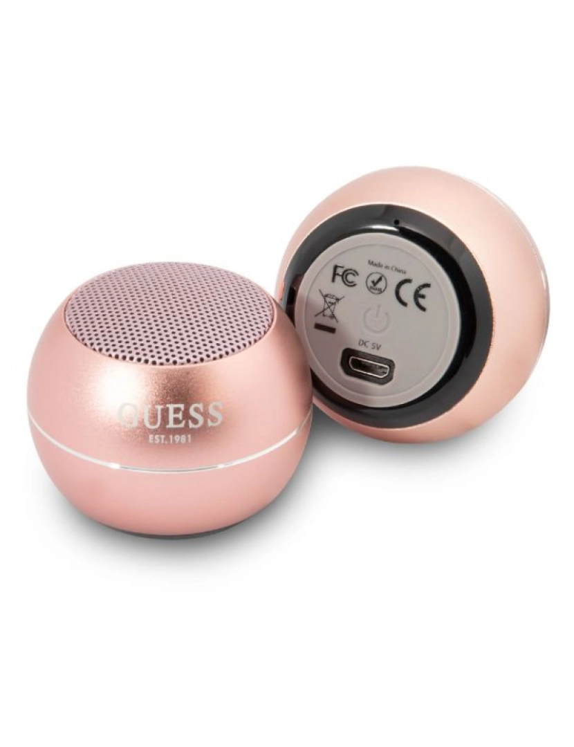 imagem de Coluna Portátil Guess Bluetooth Speaker mini Pink Gold3