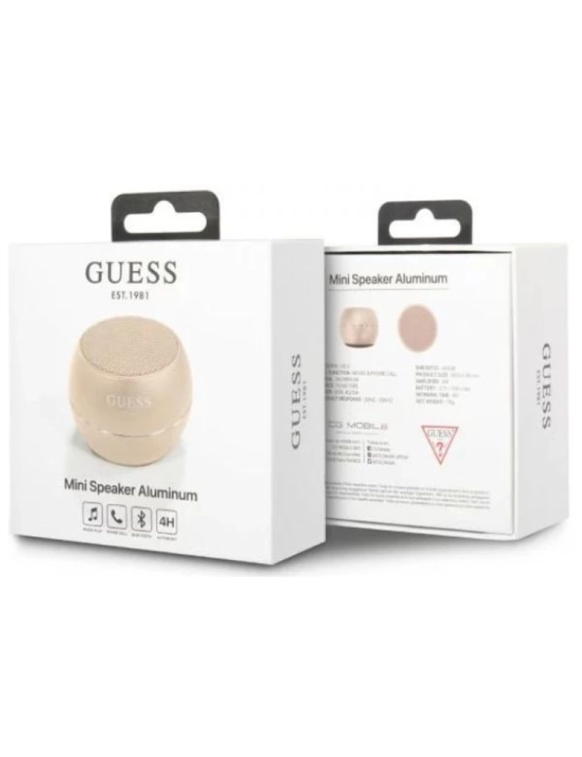 imagem de Coluna Portátil Guess Bluetooth Speaker mini Gold4