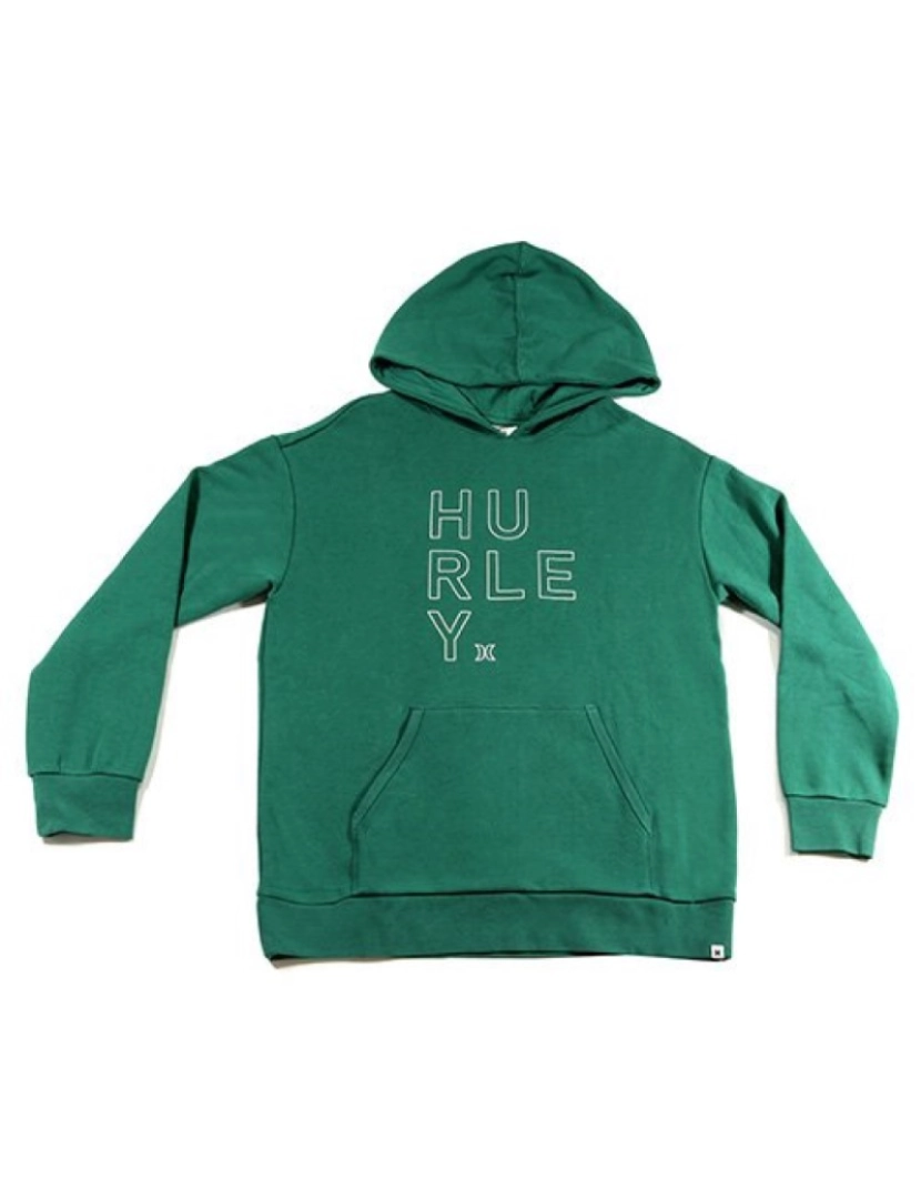 Hurley - Hoodie Senhora Os Outline Text Hooded Fleece Grass Verde