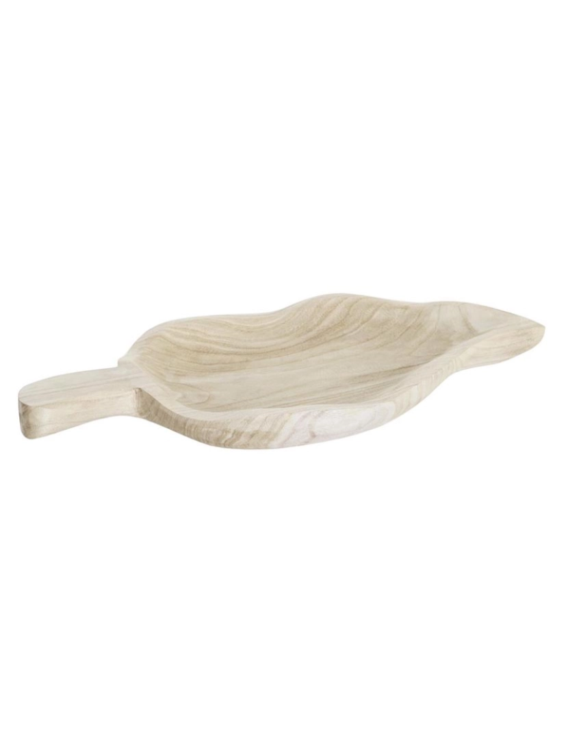 DKD Home - bandeja de aperitivos DKD Home Decor Marrom claro Natural Tropical Folha de planta 56 x 28 x 5 cm