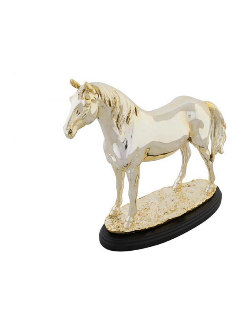 It - Figura Resina Cavalo Metalizado Dourado