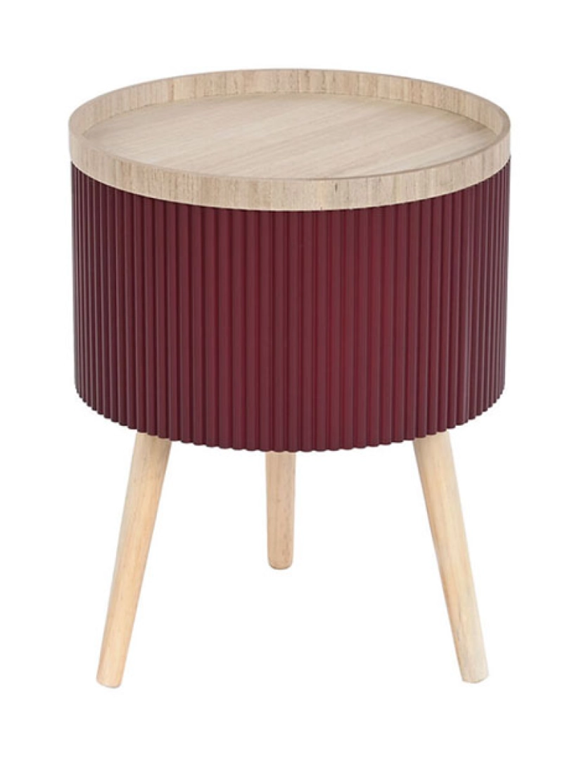 DKD Home - Mesa de apoio DKD Home Decor 38,5 x 38,5 x 49 cm Castanho Grená Madeira MDF