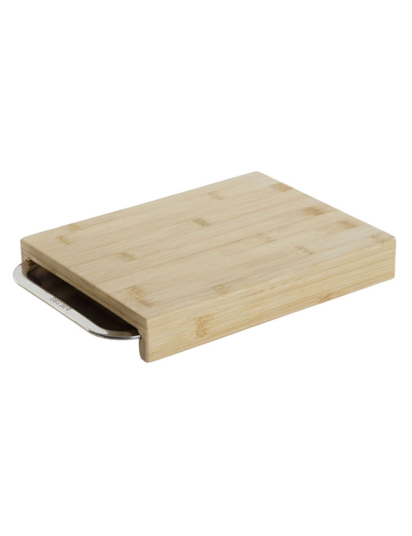 DKD Home - Tábua de corte DKD Home Decor Natural Bambu Aço inoxidável 28 x 21,5 x 4,2 cm