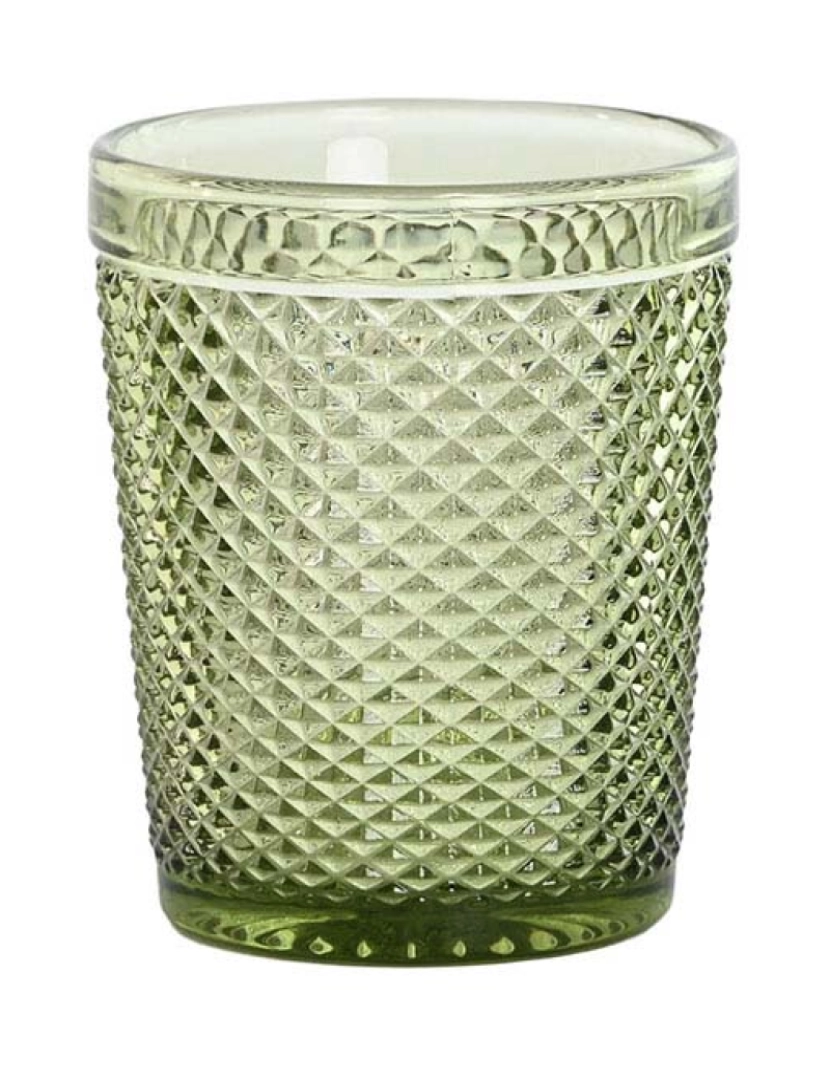 DKD Home - Conjunto de Copos Decor Verde Cristal Com relevo 240 ml 6 un