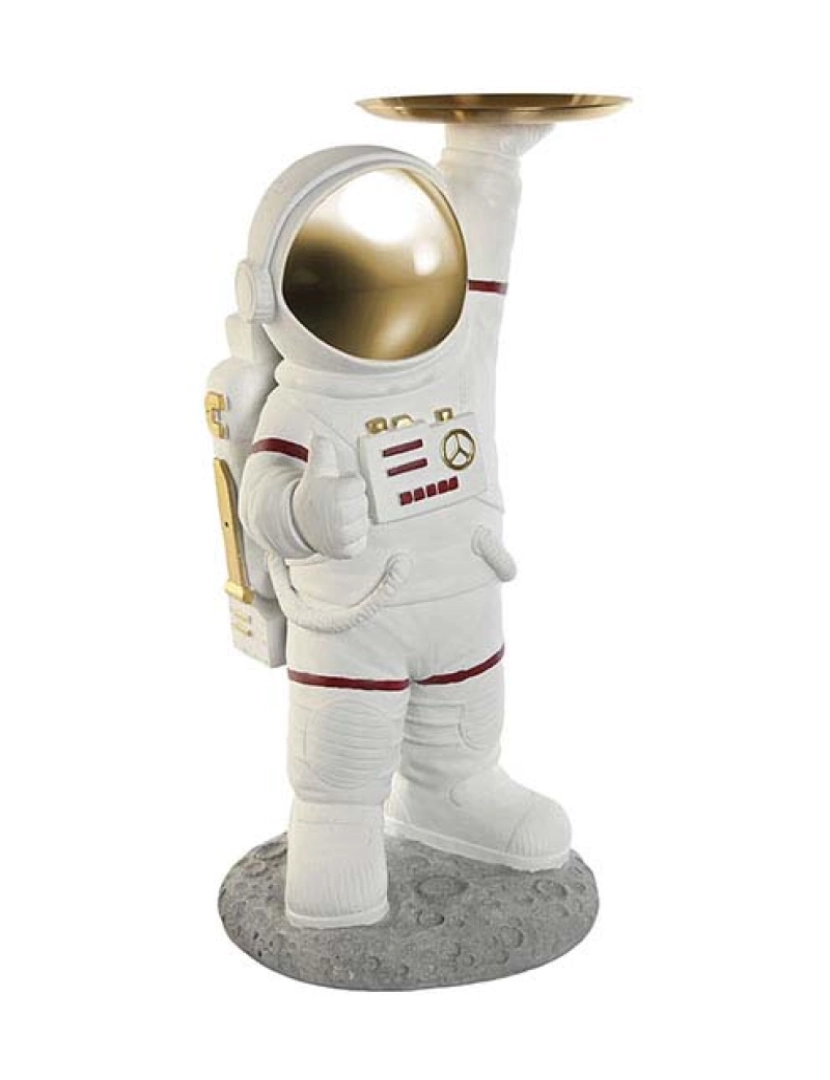 It - Figura Resina Metal Astronauta Branco 