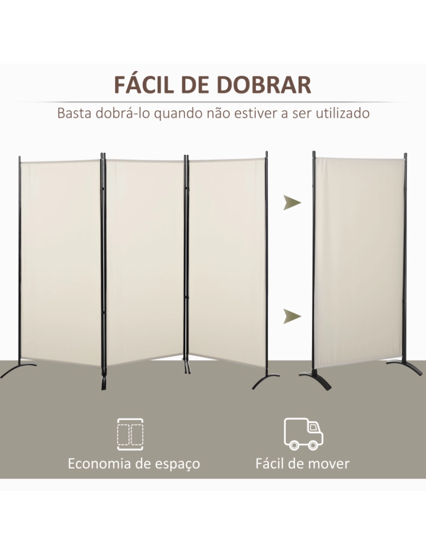 imagem de Biombo 253x50x182cm cor bege 830-306BG5