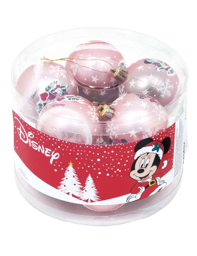 imagem de Bola de Natal Minnie Mouse Lucky 10 un Rosa Plástico Ø 6 cm2