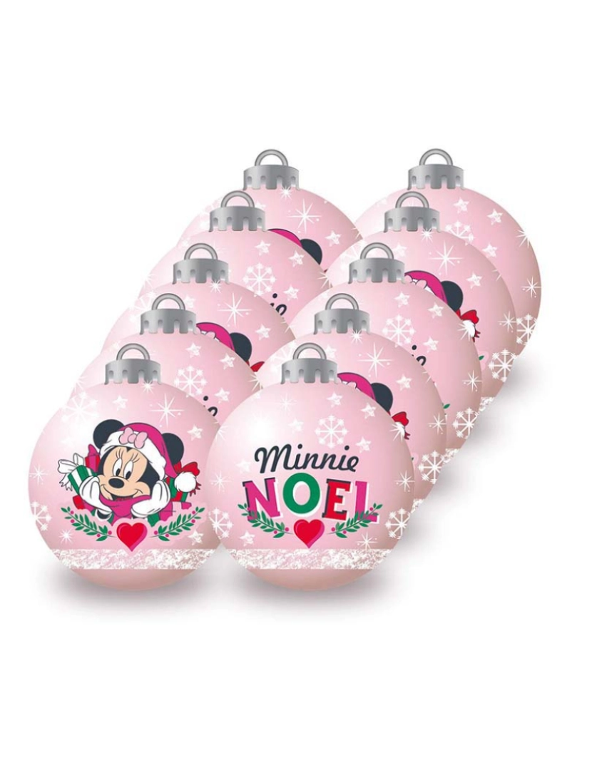 imagem de Bola de Natal Minnie Mouse Lucky 10 un Rosa Plástico Ø 6 cm3