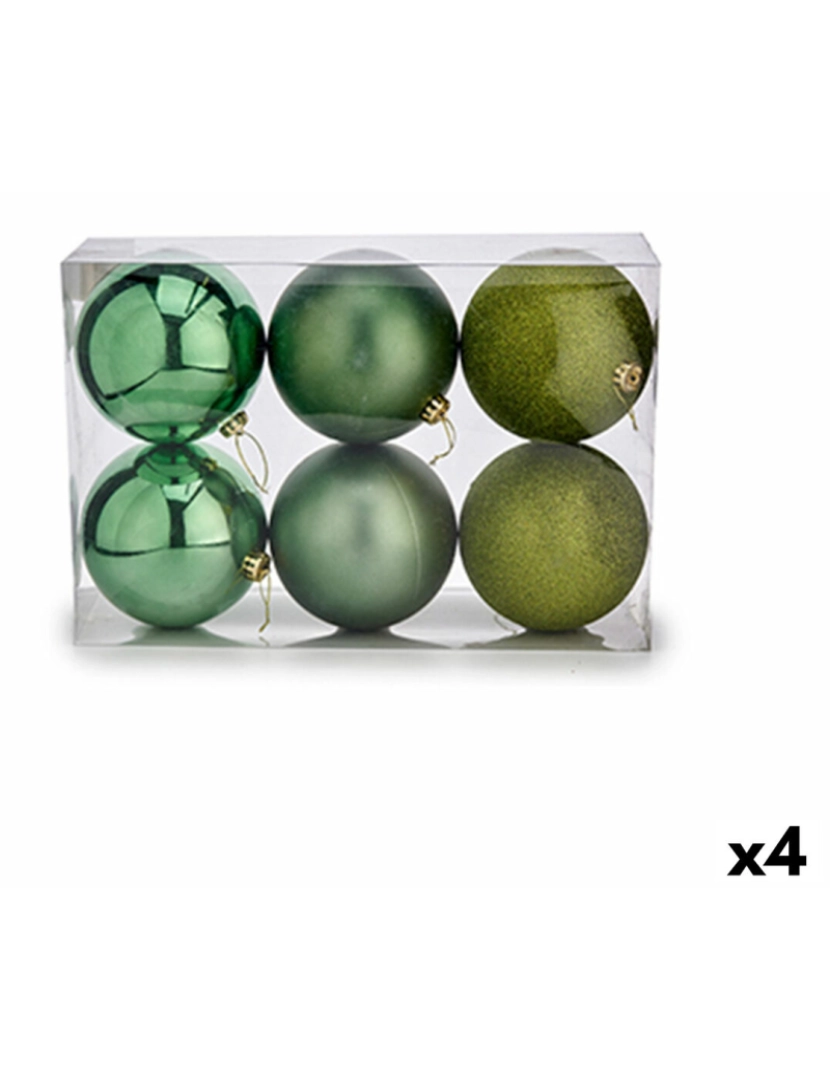 BB - Conjunto Bolas de Natal 15x16x15 cm Verde 4 un