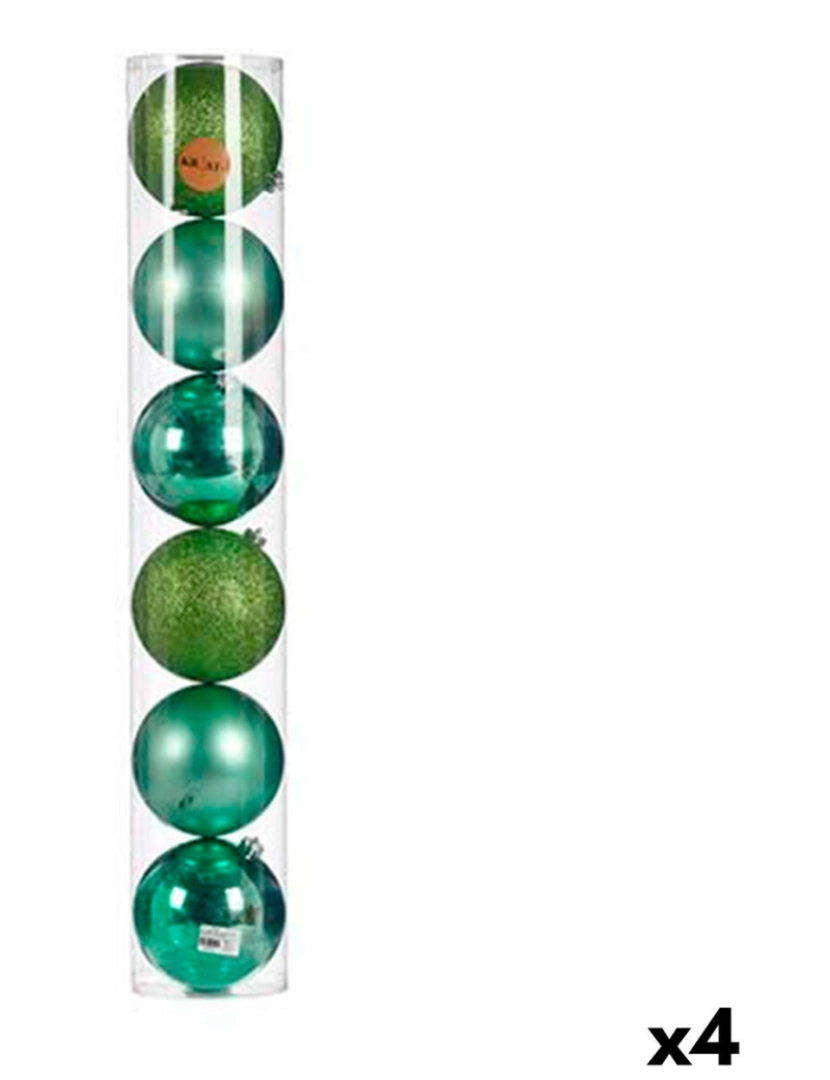 BB - Conjunto Bolas de Natal 15x16x15 cm Verde Plástico 4 un