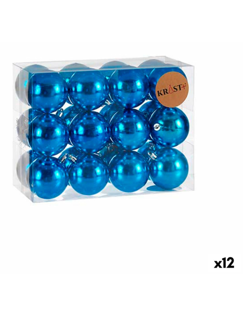 BB - Conjunto Bolas de Natal Azul Plástico 12 un