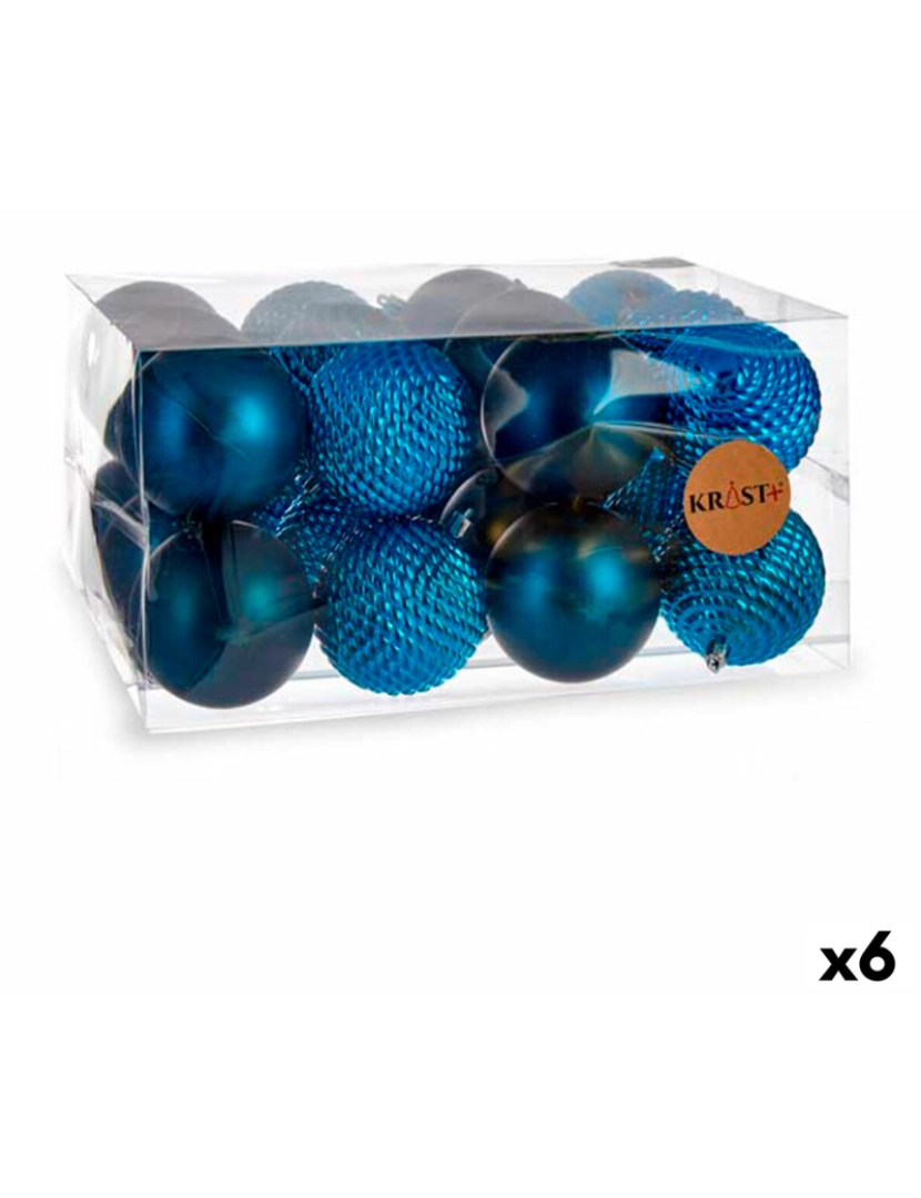 BB - Conjunto Bolas de Natal Azul Plástico Ø 8 cm 6 un