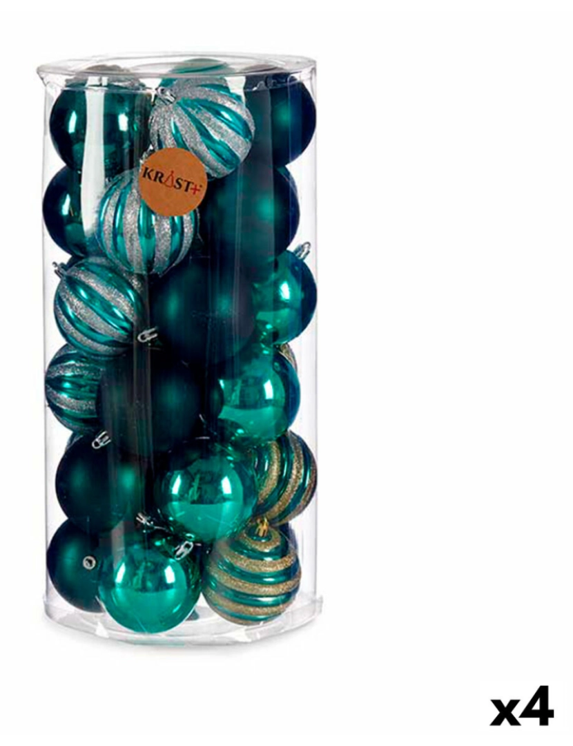 BB - Conjunto Bolas de Natal Azul PVC 8x9x8 cm 4 un