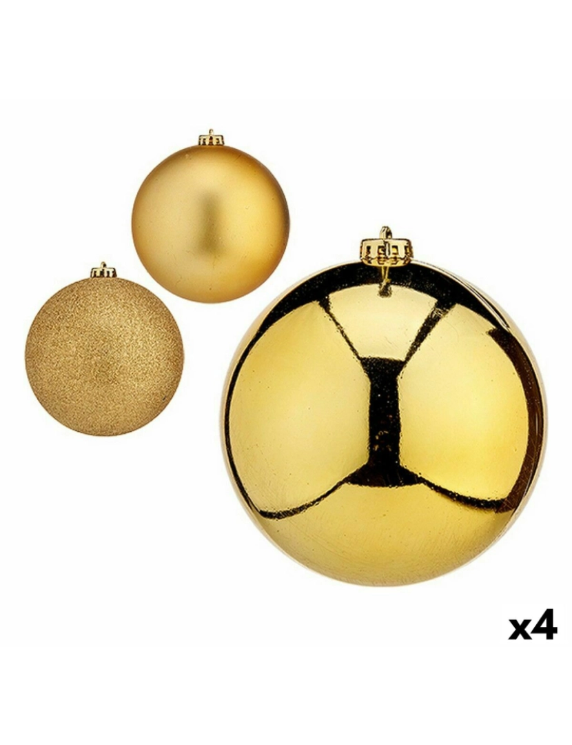 BB - Conjunto Bolas de Natal Dourado Plástico Ø 15 cm 4 un