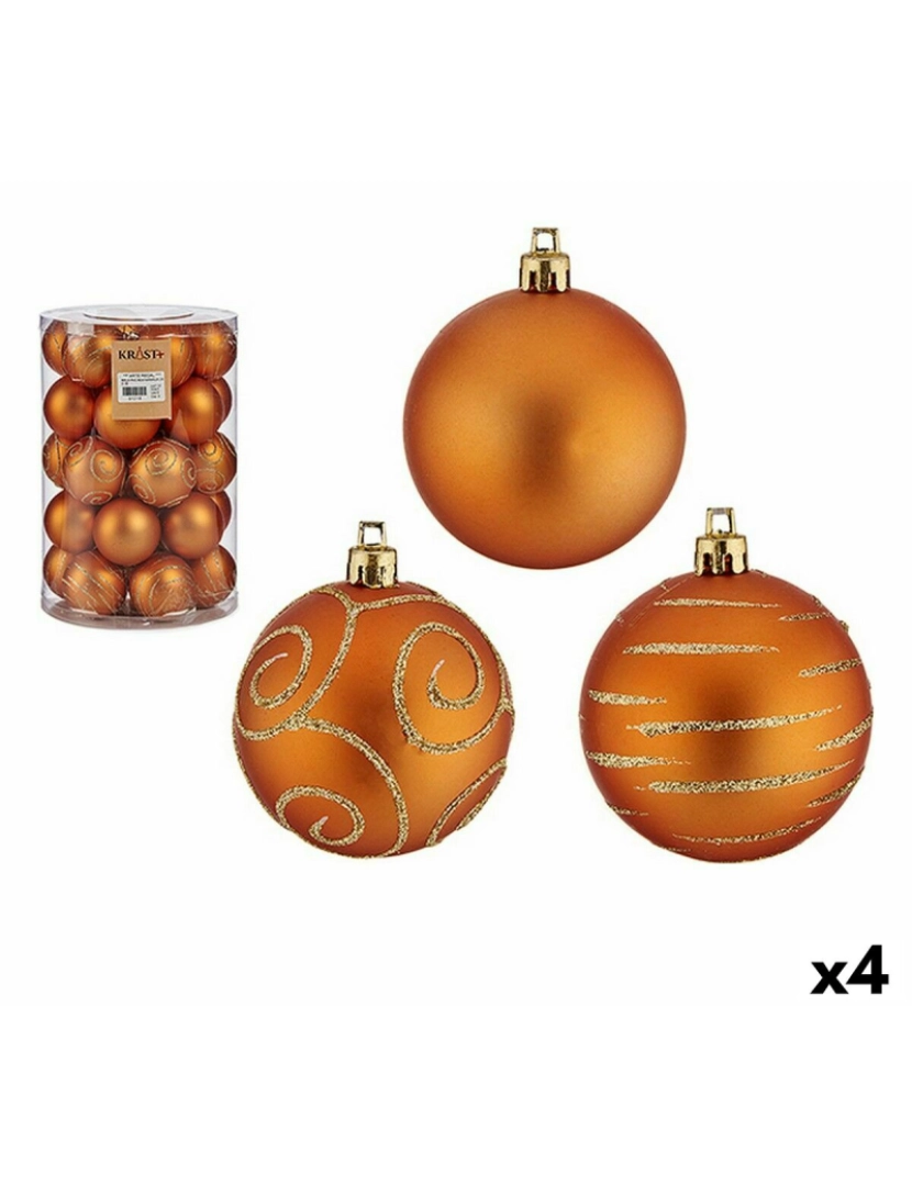 BB - Conjunto Bolas de Natal Laranja PVC 6 cm 4 un