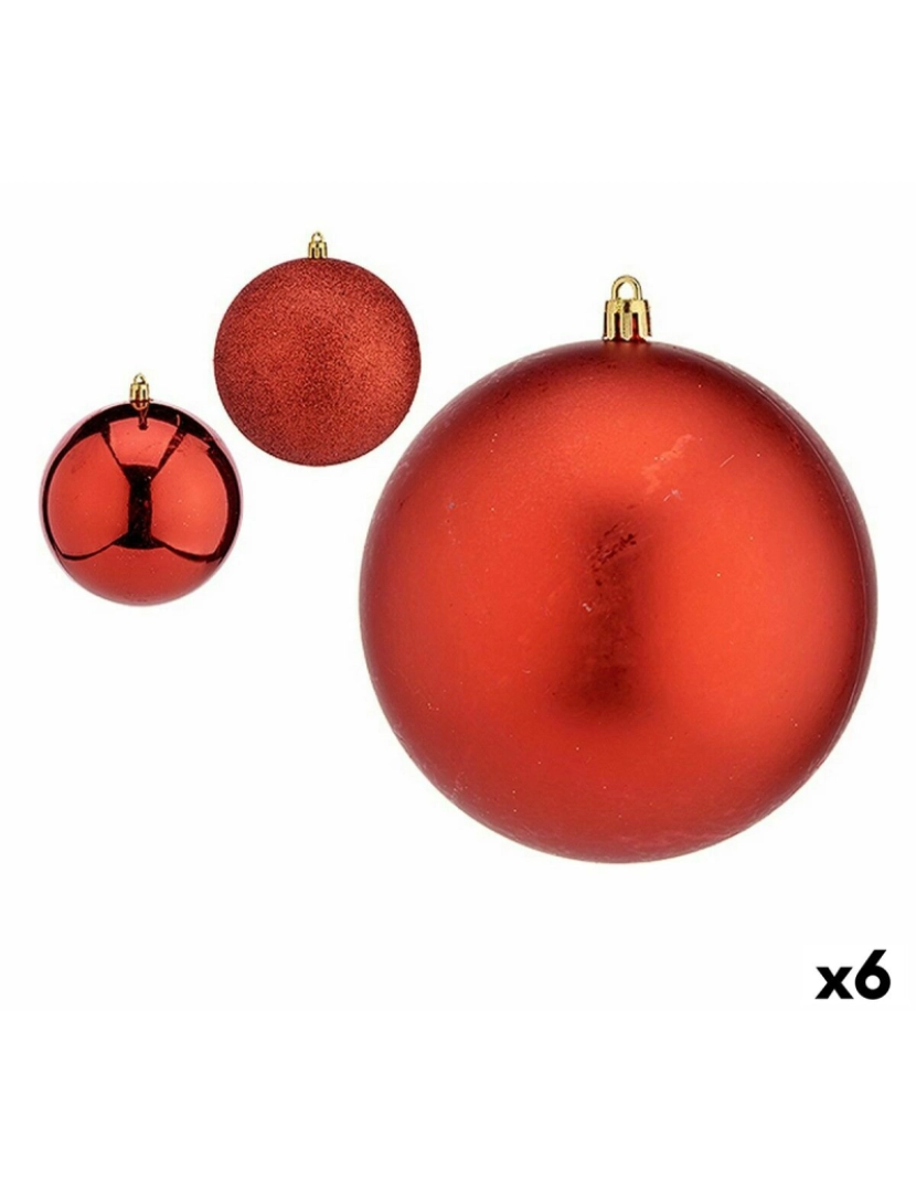 BB - Conjunto Bolas de Natal Vermelho Plástico 12x13x12 cm 6 un