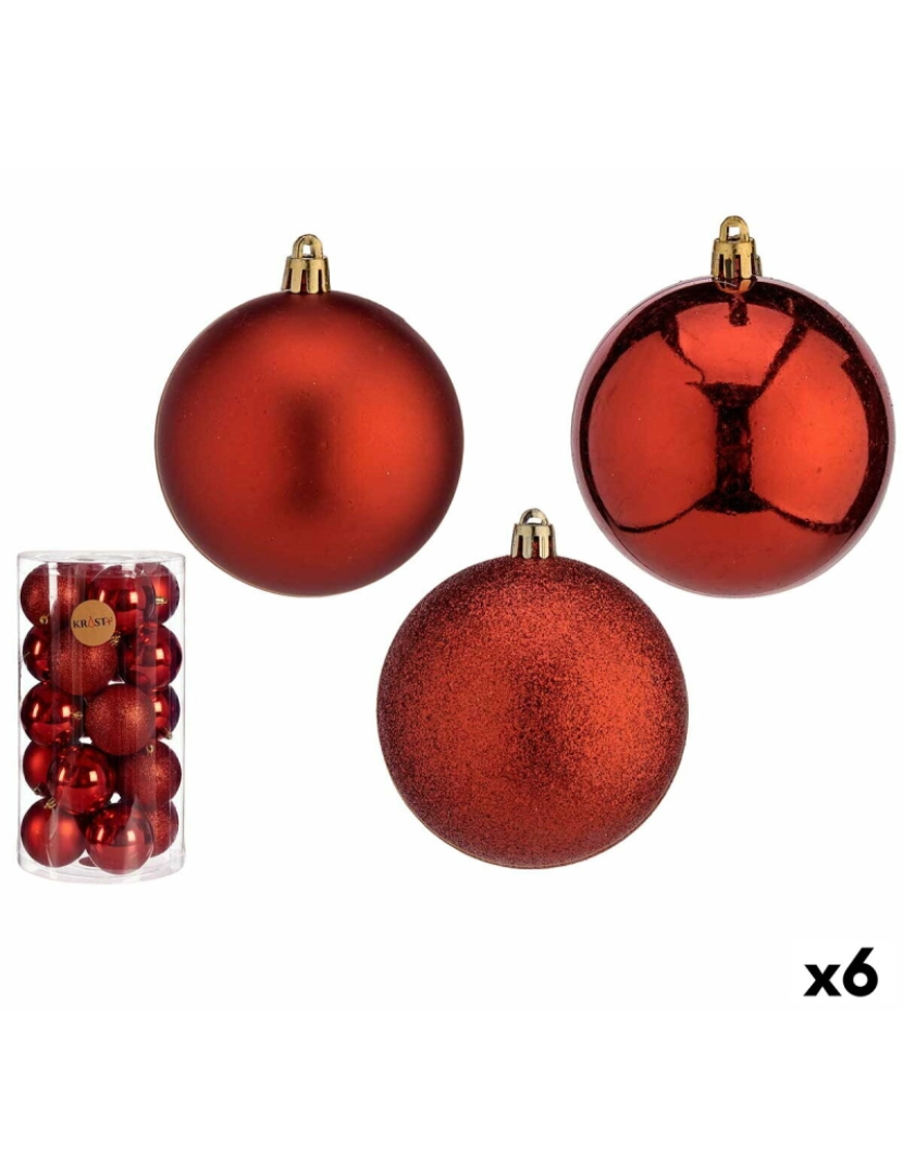 BB - Conjunto Bolas de Natal Vermelho Plástico Ø 8 cm 6 un