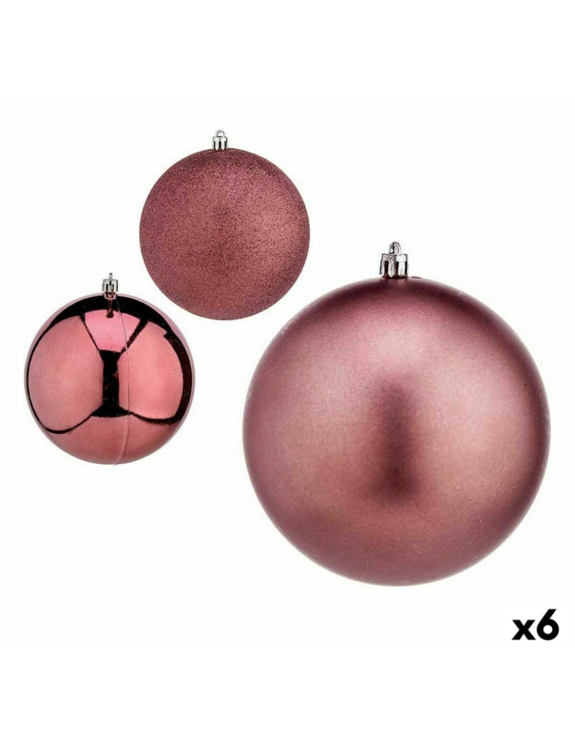 BB - Conjunto Bolas de Natal Rosa Plástico Ø 12 cm 6 un
