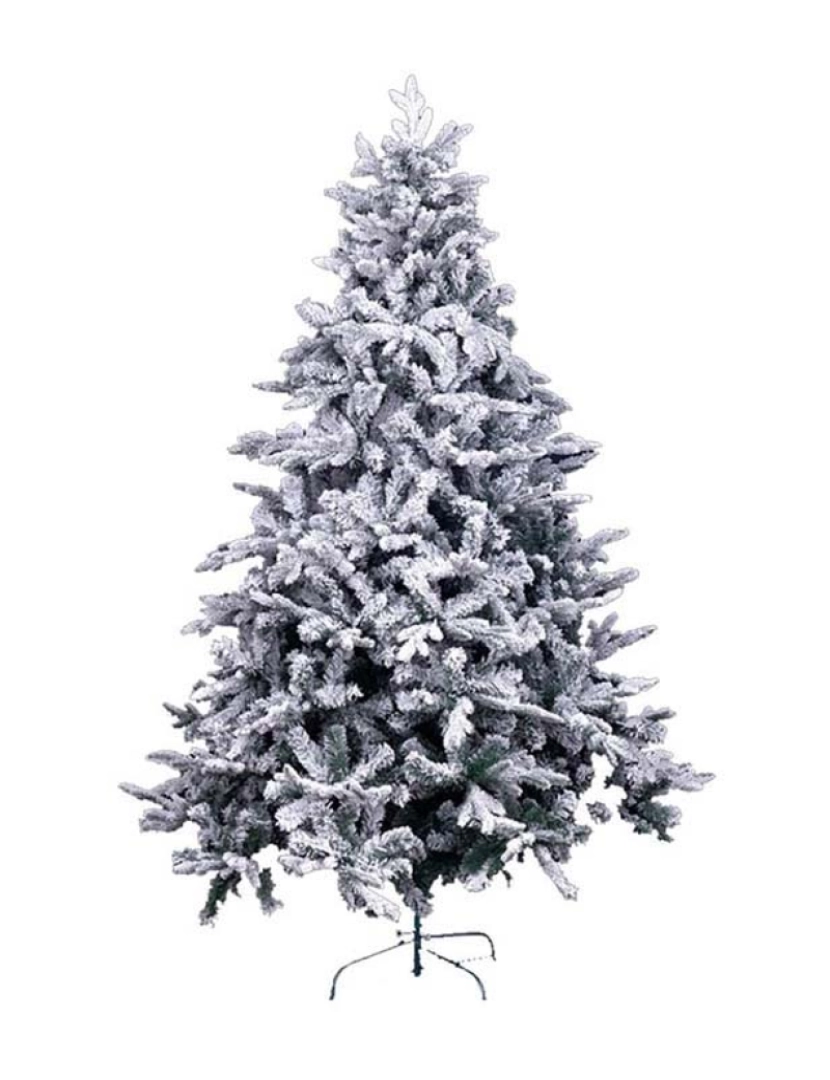 imagem de Árvore de Natal Branco Verde PVC Metal Polietileno Nevado 180 cm1