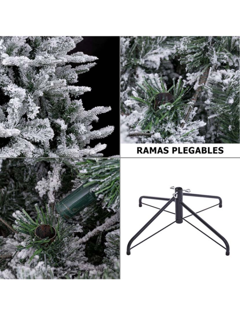 imagem de Árvore de Natal Branco Verde PVC Metal Polietileno Nevado 180 cm6