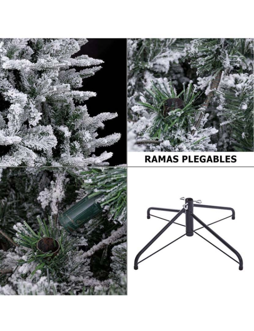 imagem de Árvore de Natal Branco Verde PVC Metal Polietileno Nevado 180 cm3