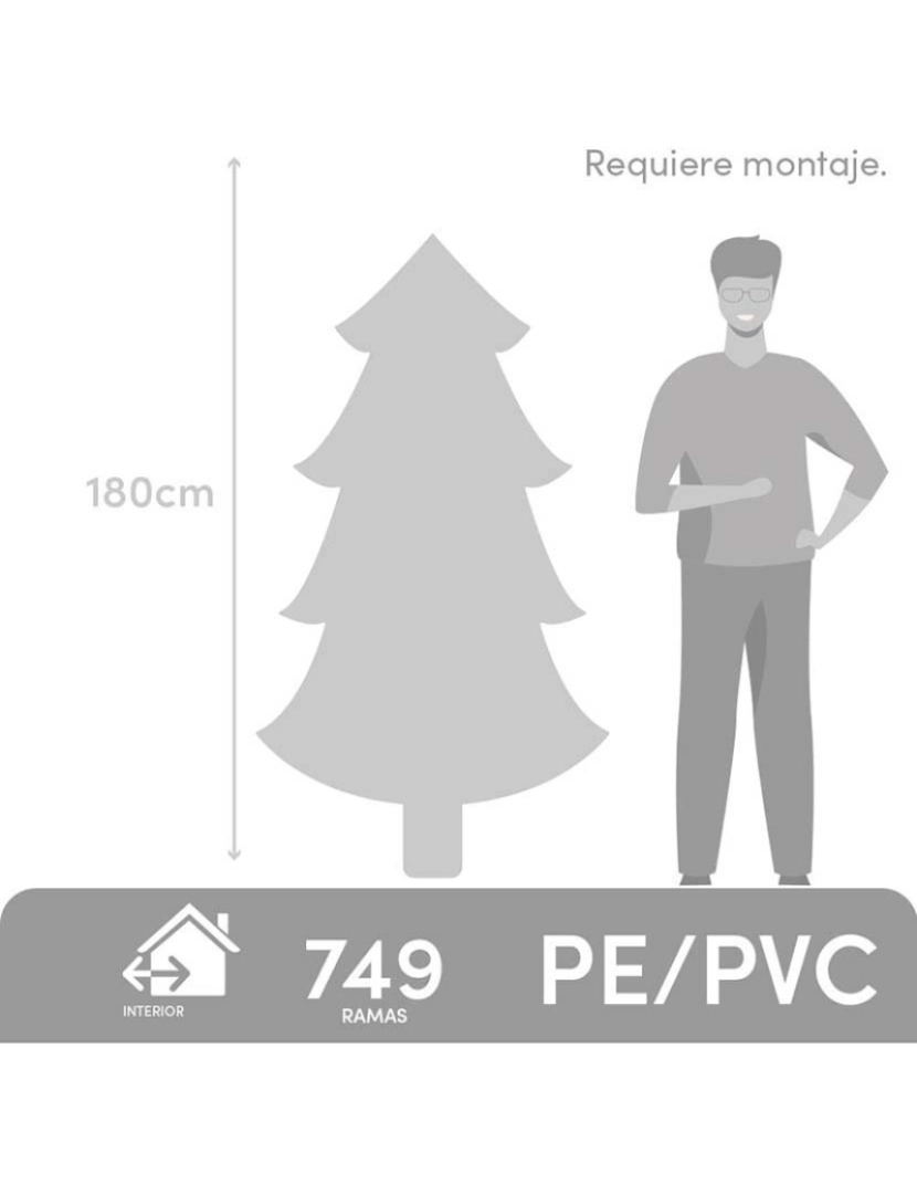 imagem de Árvore de Natal Branco Verde PVC Metal Polietileno Nevado 180 cm5