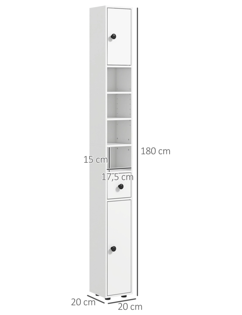 imagem de Coluna Casa de Banho 20x20x180cm cor branco 834-625V80WT3