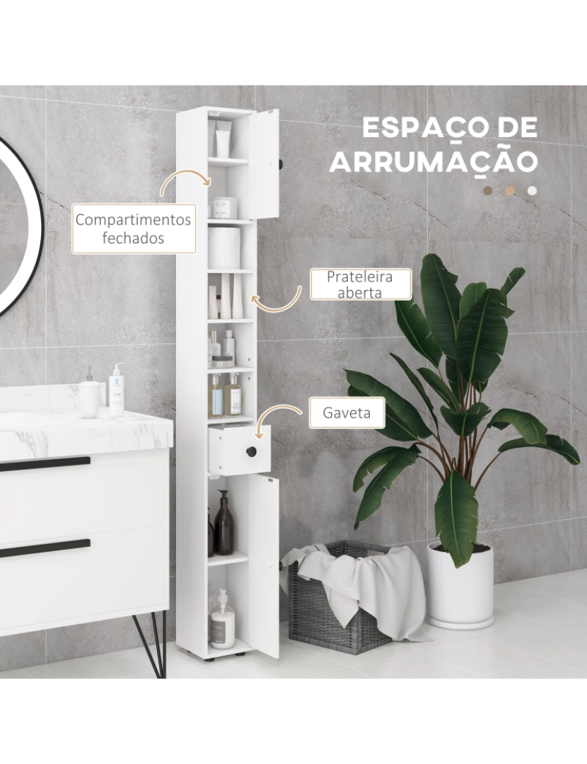 imagem de Coluna Casa de Banho 20x20x180cm cor branco 834-625V80WT4