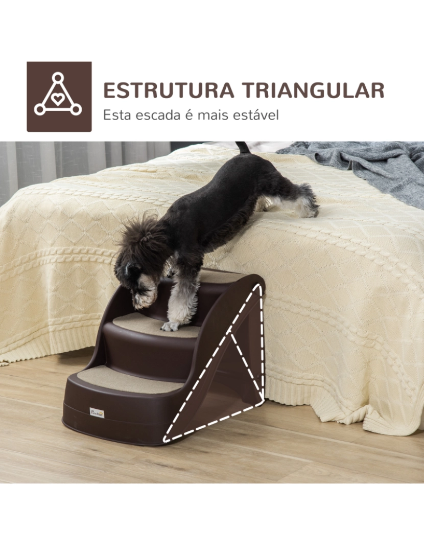 imagem de Escada para Cães 49x38x38cm cor marrom D06-050V01BN6