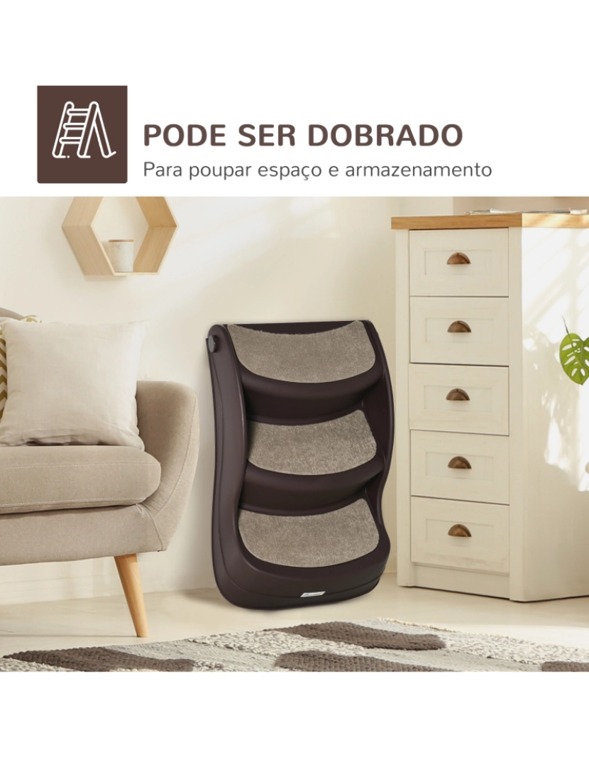 imagem de Escada para Cães 49x38x38cm cor marrom D06-050V01BN7