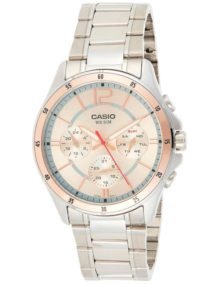 Casio - Casio Mtp-1374d-9avdf Reloj Analógico Para Hombre Caja De Metal Esfera Color Bronze