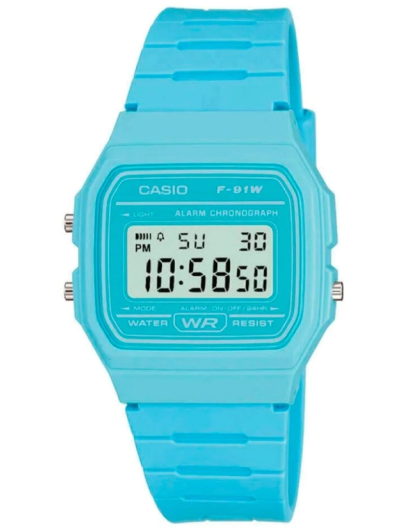 imagem de Casio F-91wc-2adf Reloj Digital Unisex Caja De Resina Esfera Color Azul1
