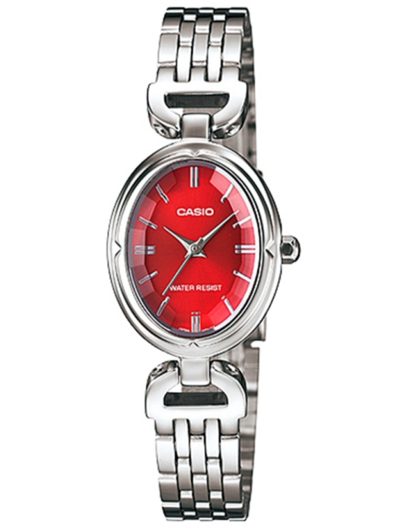 imagem de Casio Ltp-1374d-4adf Reloj Analógico Para Mujer Caja De Metal Esfera Color Rojo1