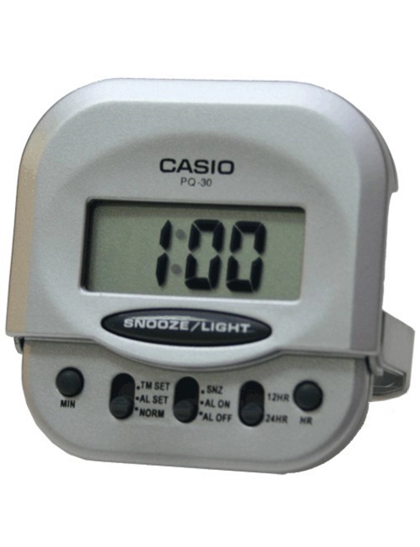 Casio - Casio Pq-30-8d Despertador Digital Digital Unisex Colección Snooze Led Beep Caja De Plástico Esfera Color Gris