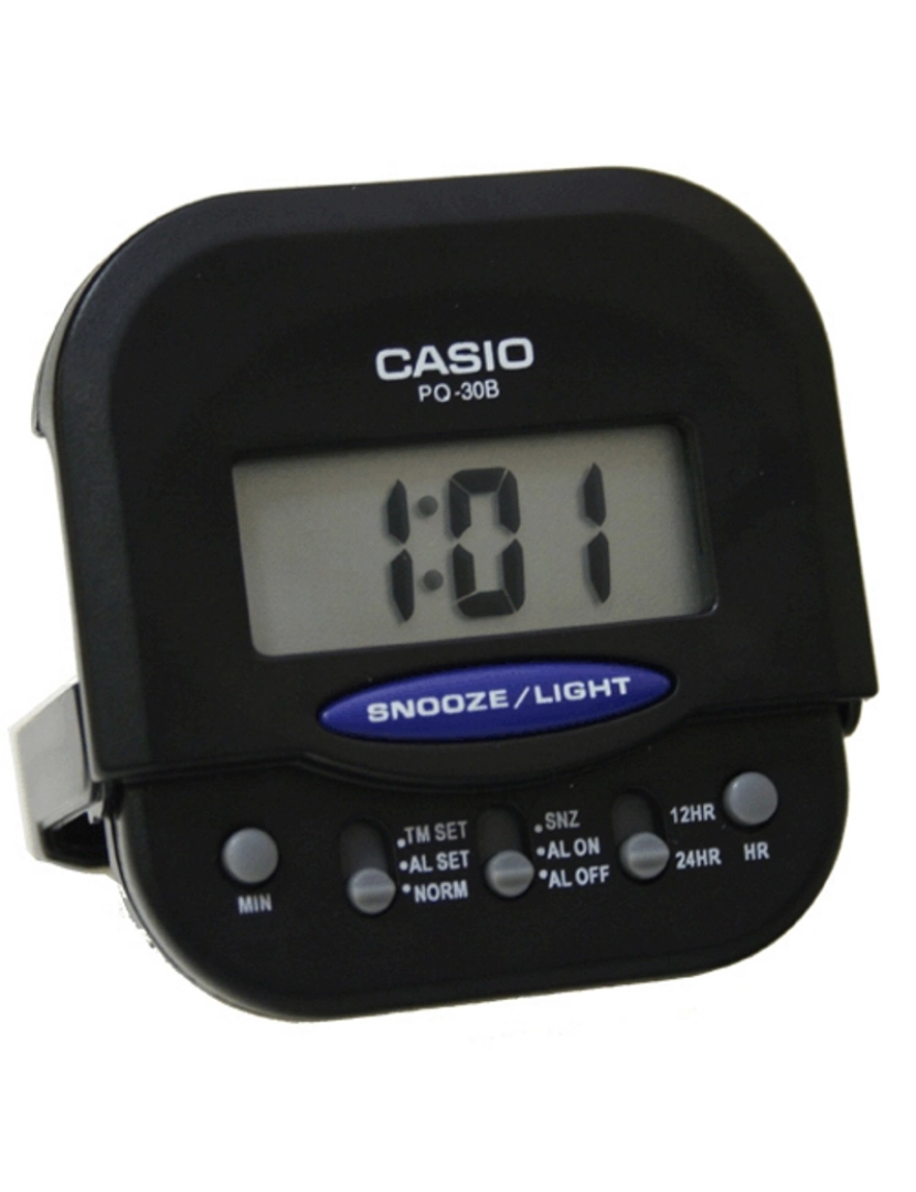 Casio - Casio Pq-30b-1d Despertador Digital Digital Unisex Colección Snooze Led Beep Caja De Plástico Esfera Color Gris